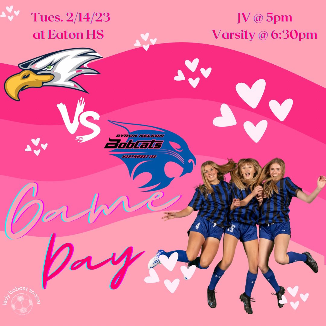 We 💕 LOVE 💕 that it’s GAME DAY‼️The ladies are on the road today.  #usvsthem

🆚 <a href="/EHS_LadyEagles/">Lady Eagle Soccer</a> 
🗓️ 2/14
⏰ JV 5pm || VARSITY 6:30pm
📍 Eaton HS stadium