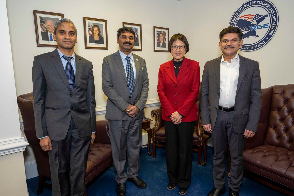 DoWCTO's tweet photo. Last week, Under Secretary Heidi Shyu met with India's Scientific Advisor to the Minister of Defence, Dr. G Satheesh Reddy, to discuss growing defense #science and #tech cooperation between 🇺🇸 and 🇮🇳 https://t.co/FzcYWVQ8Cs