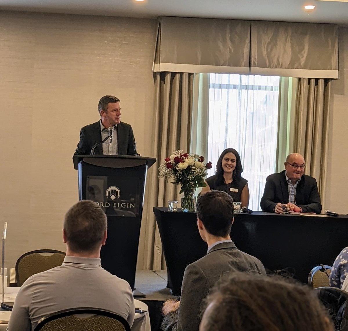 FVGC_PFLC's tweet photo. Parliamentary Secretary @Francis_Drouin is providing remarks at the #CGENSummit. “Despite the challenges over the last few years, your sector managed to keep Canadians fed.” Learn more about Canadian Greenhouse Excellence Network here! https://t.co/Z26nxsloVf #CdnAg @growernews https://t.co/qjZ4fy45Sv