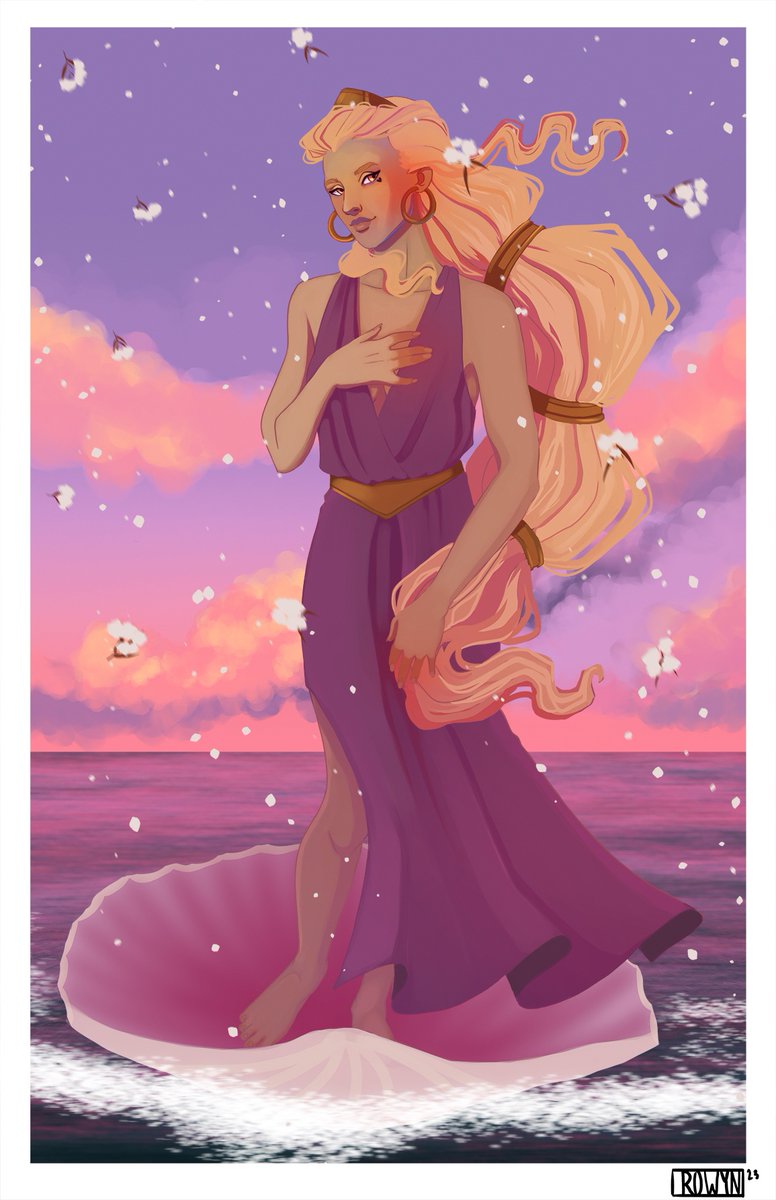 Rowyn25's tweet photo. Happy Valentines day! My Feb print for Patreon is Aphrodite! #aphrodite #greekmythology #goddessofLove https://t.co/JF6FP4Tqg4