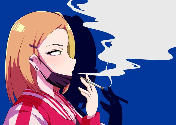 ED用に描き下ろしたアリアちゃん一度やってみたかったんですよ…吐いた煙の中にクレジット入れるの 