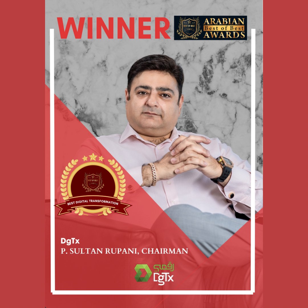 ParvezRupani's tweet photo. At the Arabian Awards, DgTx wins the “Best Digital Transformation”
#psrupani #entrepreneur #success https://t.co/XMDGc38CoS