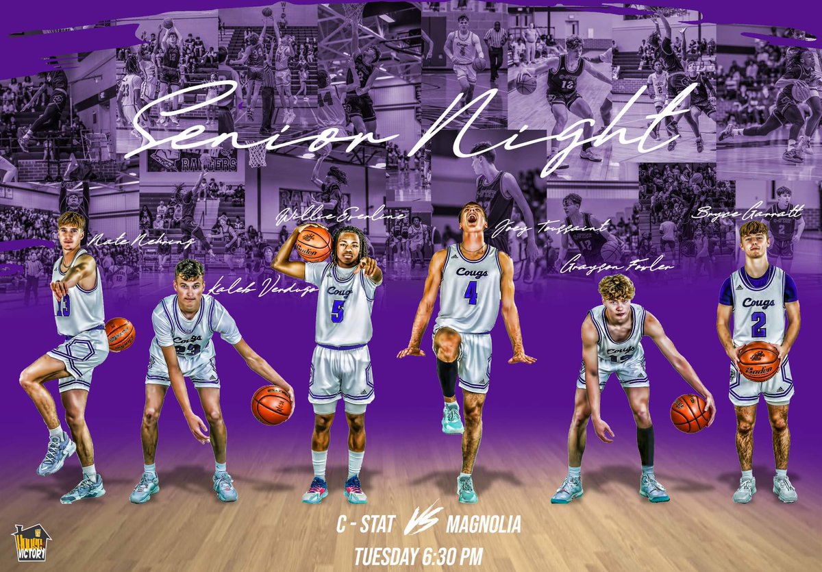 CSCougarHoops's tweet photo. SENIOR NIGHT. COUGAR GYM. 6:30. https://t.co/uRw6njOhbD