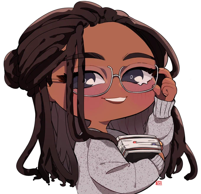 Bust chibi comms  for  i had fun doing the hair  