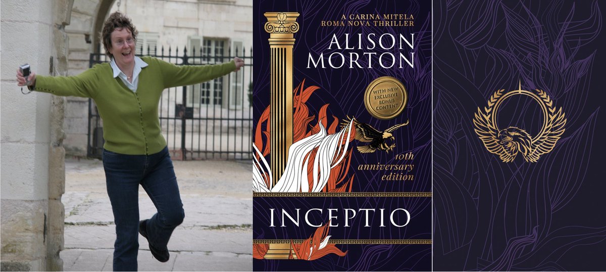 alison_morton's tweet photo. Many thanks to @IamJessicaBell  for fab dustjacket and cover designs for the special edition hardback of INCEPTIO, out on 28 March with new, exclusive content including 2 short stories and 3 conversations from other characters. Thrilled, that's me!
#10yearsINCEPTIO #bookcovers https://t.co/75ykWzR1nl
