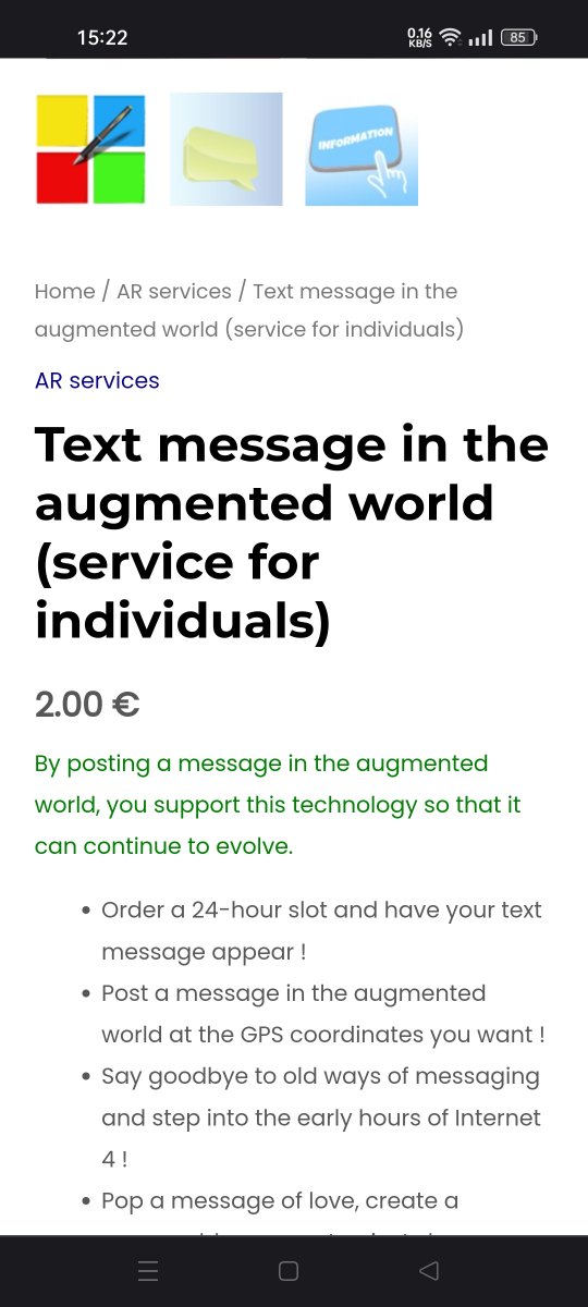 NokenaGroup's tweet photo. Yes, you can now post text messages in the augmented world (future Internet 4) !
https://t.co/NXmexUmL9J
#text #textmessages #augmentedworld #Internet #startup #innovation #futureoftheinternet #web3 #augmentedreality #technology #advertising https://t.co/KRJjcwiWRd