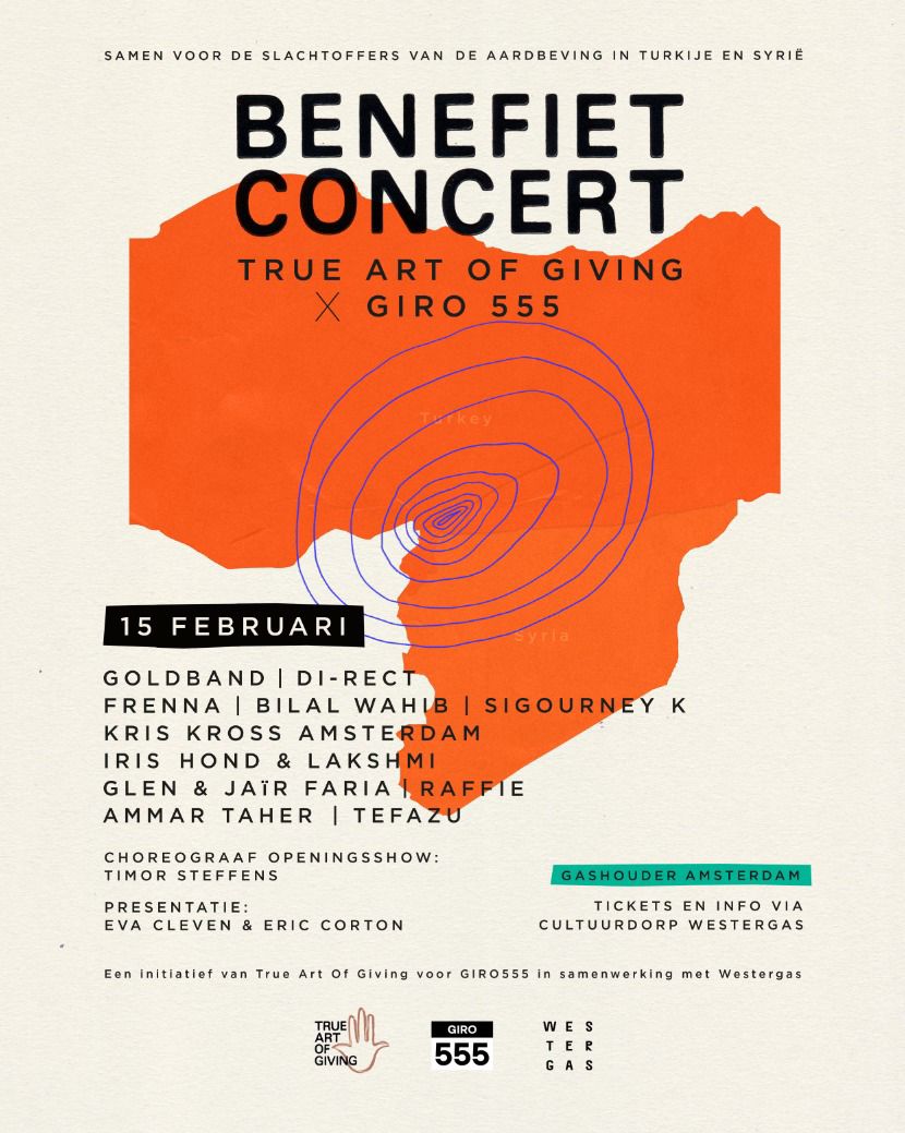 BAASboekingen's tweet photo. Morgen draagt Raffie zijn steentje bij aan het Giro555-benefietconcert voor de slachtoffers van de aardbeving in Turkije en Syrië. Hij staat samen met een mooie line-up aan artiesten in de Gashouder Amsterdam.
Info en tickets: https://t.co/oiHtaUkISS https://t.co/IwWkRzekVl