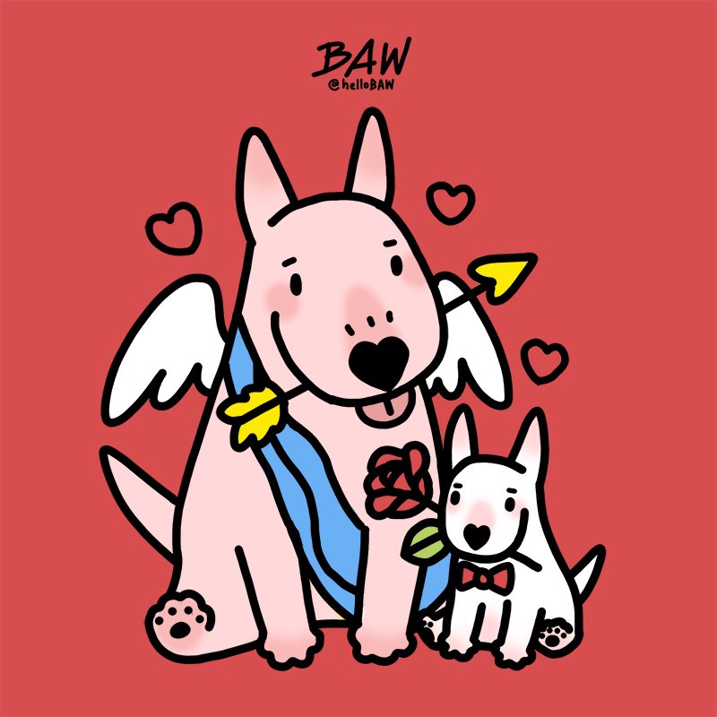helloBAW's tweet photo. Happy Valentine's Day. Hope you get to spend it with someone you care. Whether that's family, friends or pets :)
.
.
.
#helloBAW #BAW #ValentinesDay #bullterrier #illustration https://t.co/TDQOfYhCS2