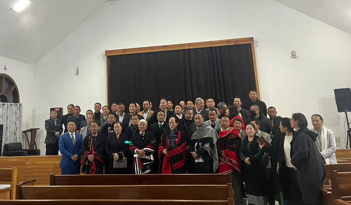 k_salhoutuonuo's tweet image. A blessing and honour to share the stage with all my fellow Angami contenders in the ensuing #GeneralElections2023  at the prayer dedication organised by the #ABCC this evening at #Kohima. Though from different political parties, we are all here with shared vision for our people.