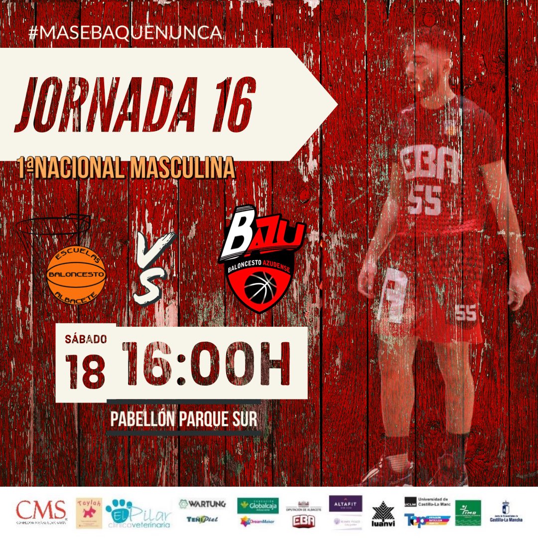 EBA_Albacete's tweet photo. ¡¡ATENTOS A LO QUE LLEGA ESTE FIN DE SEMANA!! 😱😱

Los finalistas de ambas copas se vuelven a enfrentar en casa🔥

🖤@BAZU_bazudense viene a Parque Sur el sábado 

❤️@BPuertollano visitará el Pabellón del parque el domingo 

🤩Dos auténticos partidazos que no te puedes perder! https://t.co/BXZ6T8HOLV
