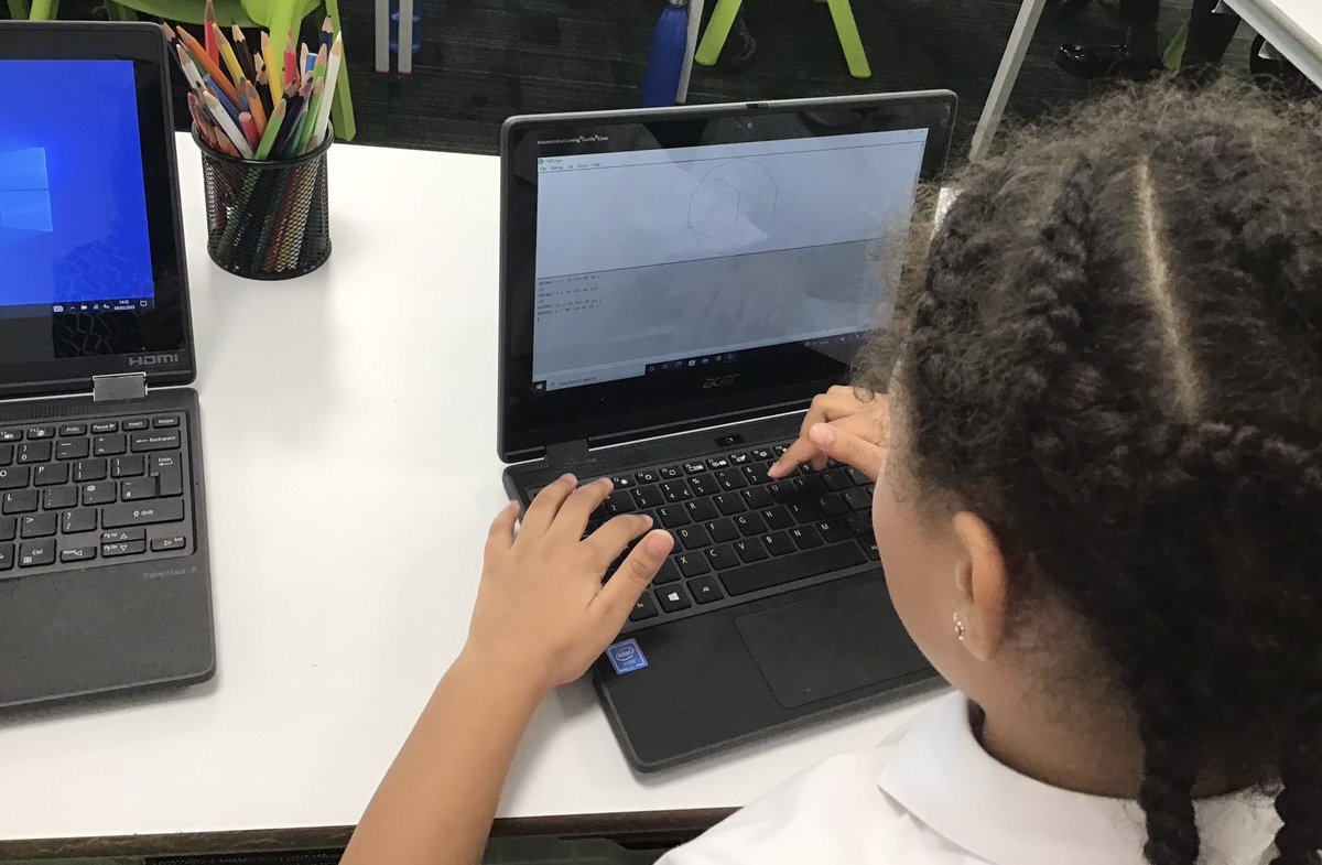 westheathprim's tweet photo. Using repeated loops to draw shapes in #WHPSClass9. Making links to our shape work in Maths and using our knowledge of angles to calculate turns, or RT in Logo. #WHPSComputing https://t.co/R0se4fkmvT