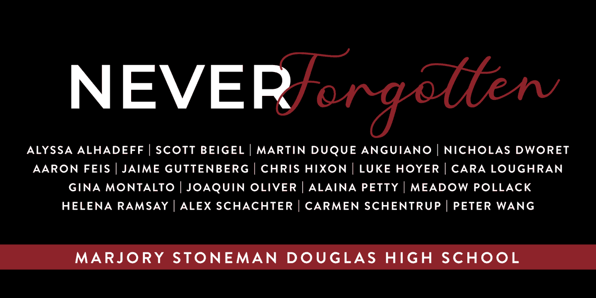 EducationFL's tweet photo. Today marks five years since the tragedy at Marjory Stoneman Douglas High School. Our thoughts are with the families and members of the Parkland community as we remember and honor the 17 lives taken too soon.  #MSDStrong #17Eagles https://t.co/Gy8hN7yG9P