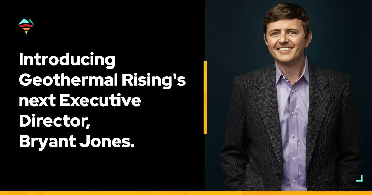 Geo_Rising's tweet photo. We are pleased to announce our next Executive Director! With a professional background that includes academia, government, civil society, and business, @bryantajones brings years of experience and leadership to help the geothermal industry welcome and advance our next chapter. https://t.co/WqwAKAbfWn
