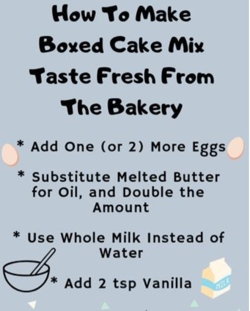 CarriedAwayGift's tweet photo. #tiptuesday
How to make a boxed cake mix taste fresh from the bakery... https://t.co/mDHrLCIOML