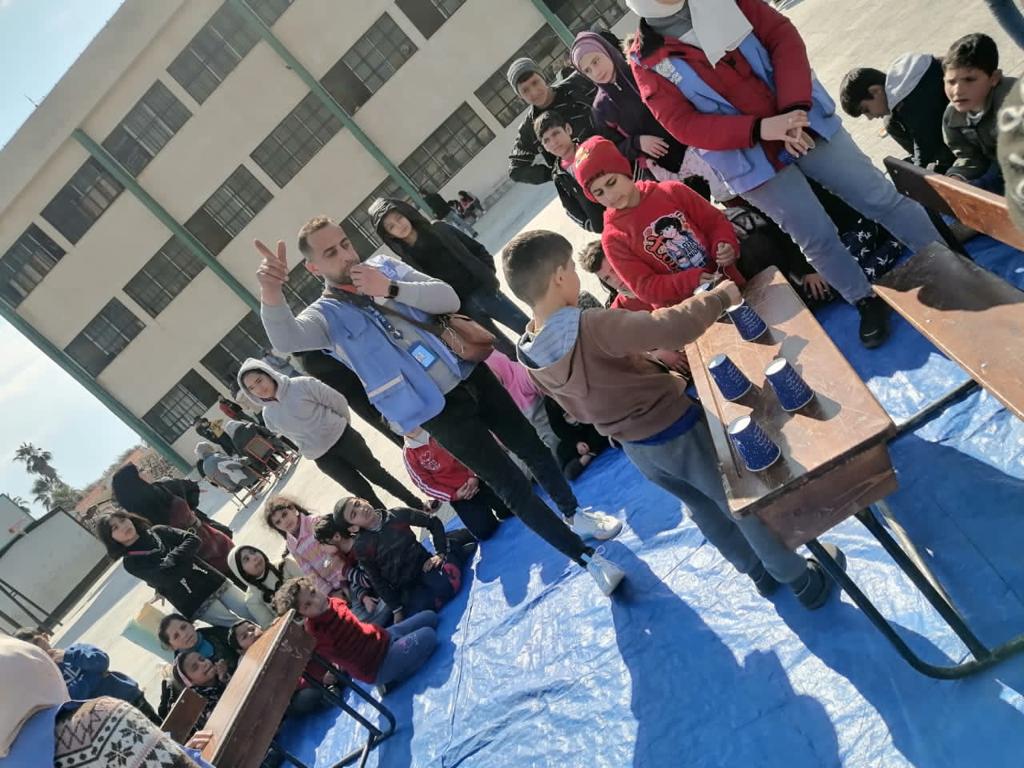 UNRWA's tweet photo. 📍#Syria Children are receiving Psychosocial support to help them cope with trauma after the catastrophic #earthquake

Activities delivered by our professionals are designed to positively engage children with friends &amp; their community

You can support us👇 https://t.co/nqzkXDPTzT https://t.co/wVGXEMkkvx