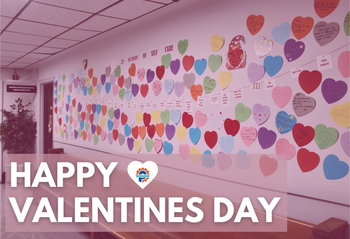 CityofPawtucket's tweet photo. In honor of Valentine’s Day, our HR Department asked city employees to write some words of appreciation to a fellow co-worker. All of the hearts are now displayed at City Hall for anyone to see. Happy Valentines Day 💗! https://t.co/wRofGcn5CH