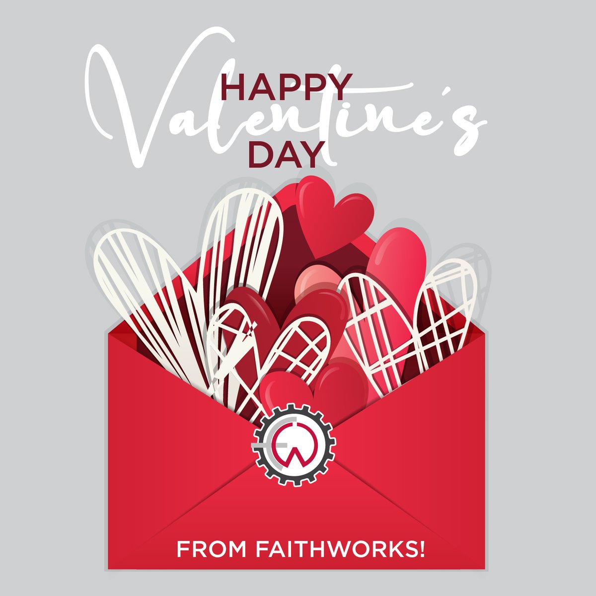 Sure, it might be cheesy, but it's true - we LOVE our clients! Happy Valentine's Day from your favorite design company! ❤️

#HappyValentinesDay #faithworksimage