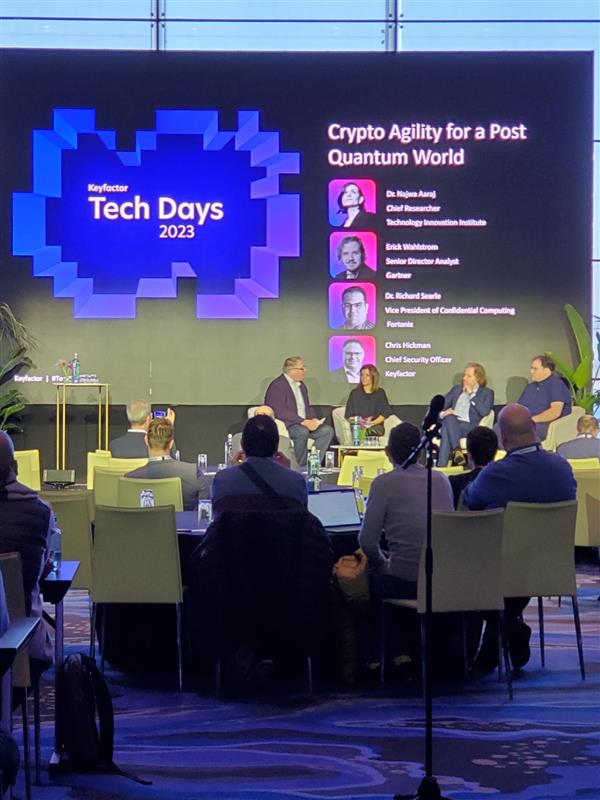 Keyfactor's tweet image. At #TechDays2023, we have a panel of global industry leaders sharing insights on why organizations need to be crypto agile to prepare for a post quantum world. Join the livestream: okt.to/gAKSXw
#cryptoagile #postquantumcryptography