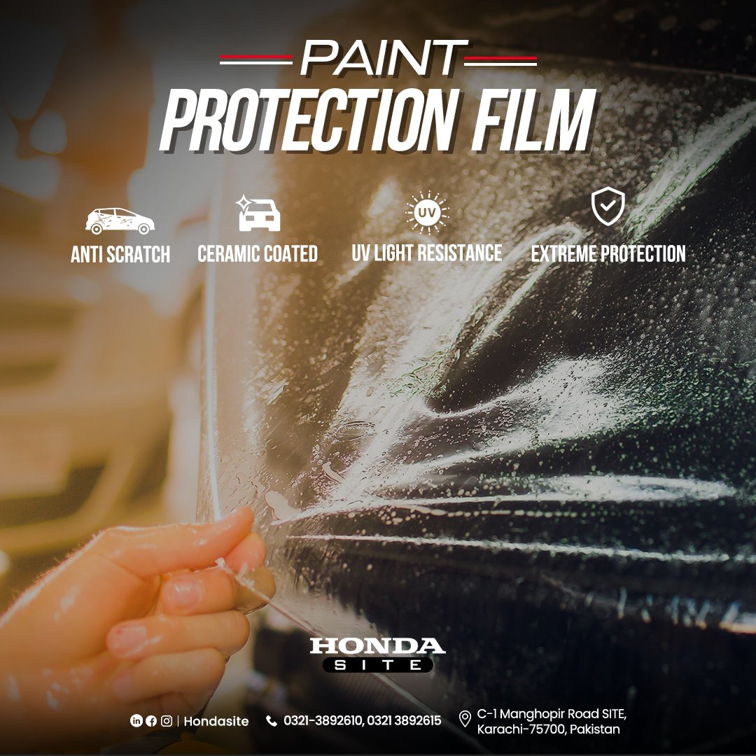 Honda Site provides paint protection film (PPF) for all kinds of vehicles through our Skilled Team. Keep your vehicle protected against deep scratches, chemicals, UV rays, and even road debris.  WhatsApp us at 0321-9215200

#honda #ValentinesDay2023 #ppfcoating #hondacars #cars