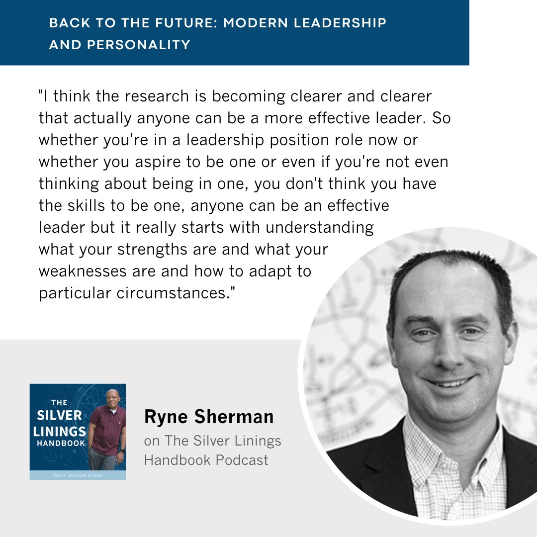 Goose Creek Coaching (@goosecreekcoach) on Twitter photo Highest-performing leaders are the ones who are able to adapt outside of their normal personality characteristics when the moment calls for it, <a href="/RyneSherman/">Ryne Sherman</a> says on the <a href="/SilverLinHbkPod/">Silver Linings Handbook Podcast</a> . Subscribe & listen on to this episode your favorite podcast app
silverliningshandbook.com Highest-performing leaders are the ones who are able to adapt outside of their normal personality characteristics when the moment calls for it, <a href="/RyneSherman/">Ryne Sherman</a> says on the <a href="/SilverLinHbkPod/">Silver Linings Handbook Podcast</a> . Subscribe & listen on to this episode your favorite podcast app
silverliningshandbook.com