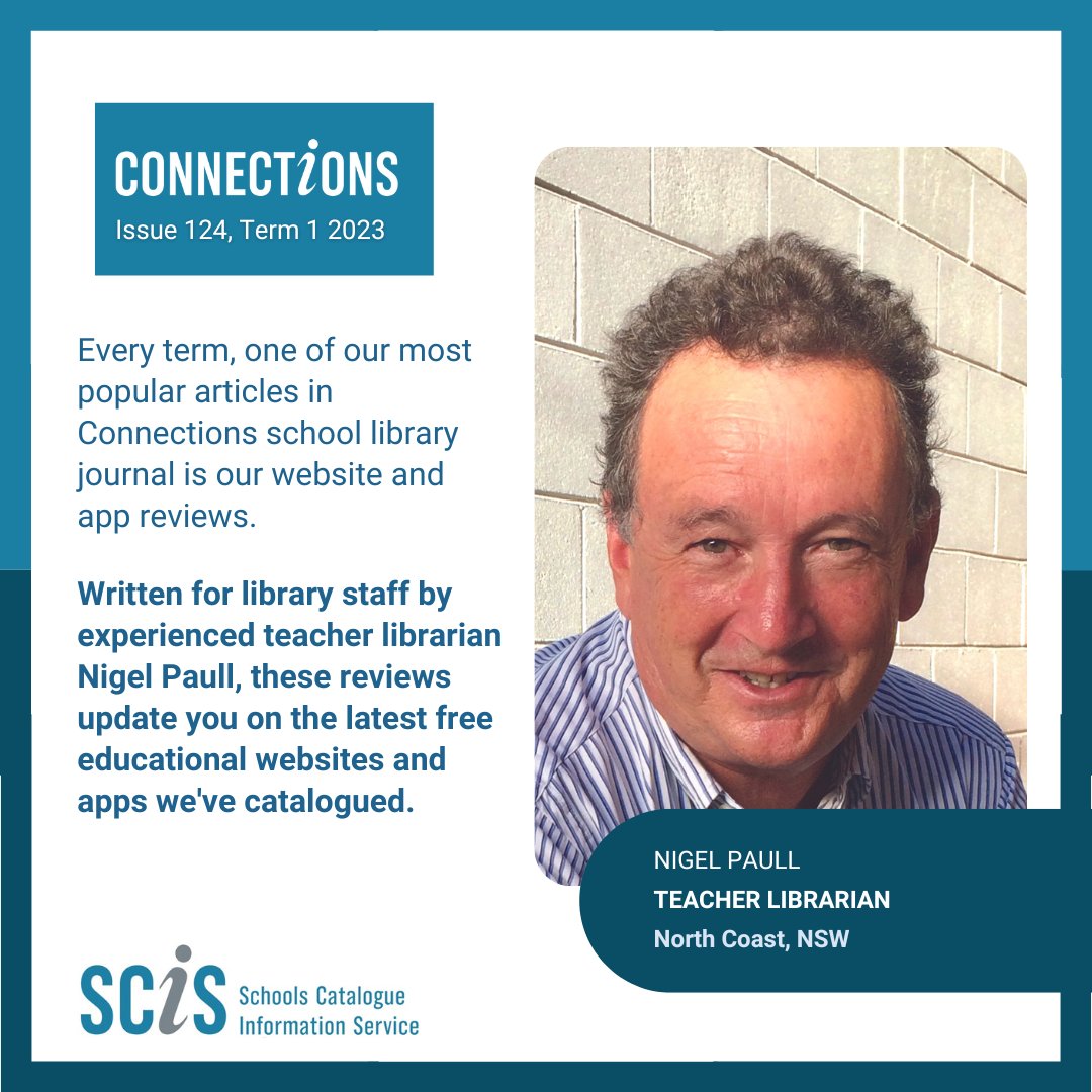 scisdata's tweet photo. Teacher Librarian Nigel Paull kickstarts your 2023 with some great new website and app recommendations for education in Connections Issue 124.

https://t.co/JzCJUGNQMh https://t.co/dsUjnTIykw