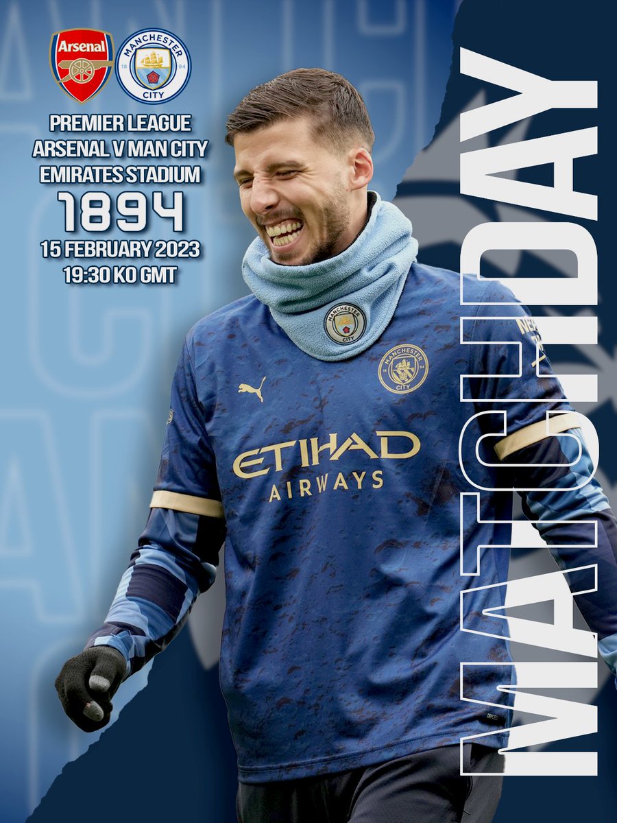 _the1894's tweet photo. It's Matchday!

🏆 @premierleague 
🕒 19:30 KO GMT
🏟️ Emirates Stadium
🆚 @Arsenal 
📺 Amazon Prime

#ManCity | #ARSMCI | #PremierLeague https://t.co/g4tgLg3E7I