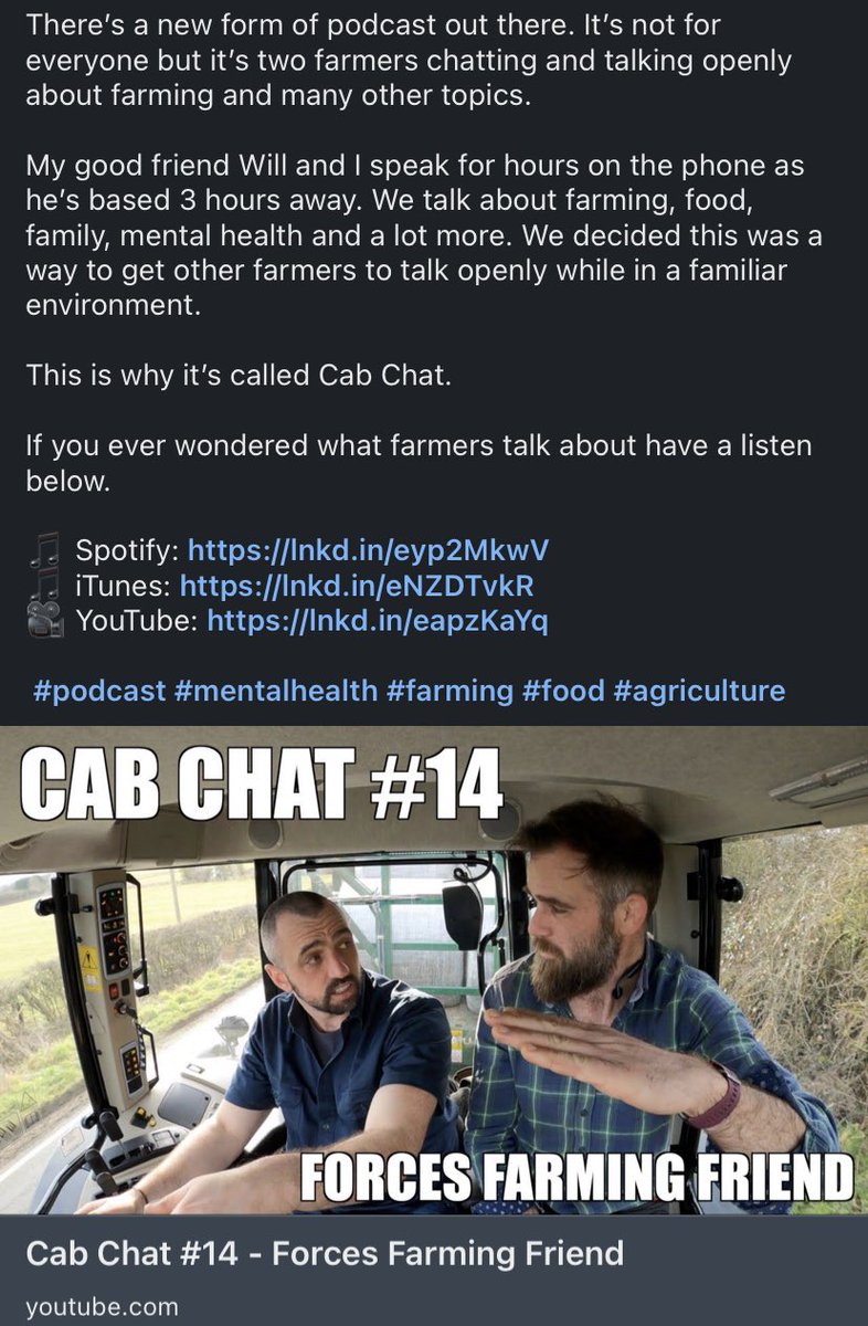 ForcesFarming's tweet photo. Do you listen to podcasts?
Do you want to try a new style of listening?
Follow the link below to listen to the wild minds of Farmers Jeremy and Will
https://t.co/AP4Uw2TxYB
Ladies and gentlemen, Cab Chat is Back
#podcast #media #communication #learn #educate #farming #cabchat https://t.co/CRMOZ6g3XP