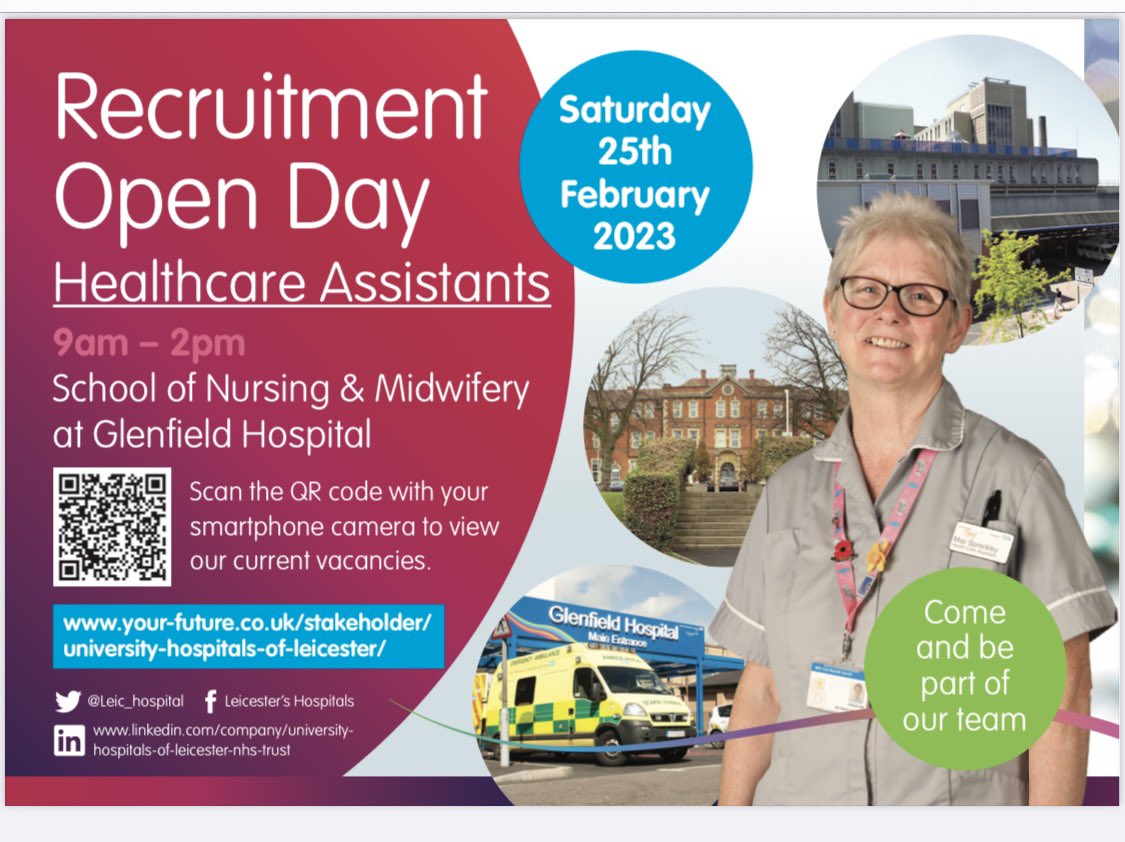 Carol Fitzpatrick (@carolfitz21) on Twitter photo OPEN DAY!!!
An amazing opportunity to start your career in the NHS at <a href="/Leic_hospital/">Leicester's Hospitals</a>
There are lots of opportunities!
Please come down, and we will be happy to assist you with any queries 😊
#Careers #newjob #NHSJobs #HealthcareJobs #Leicester OPEN DAY!!!
An amazing opportunity to start your career in the NHS at <a href="/Leic_hospital/">Leicester's Hospitals</a>
There are lots of opportunities!
Please come down, and we will be happy to assist you with any queries 😊
#Careers #newjob #NHSJobs #HealthcareJobs #Leicester