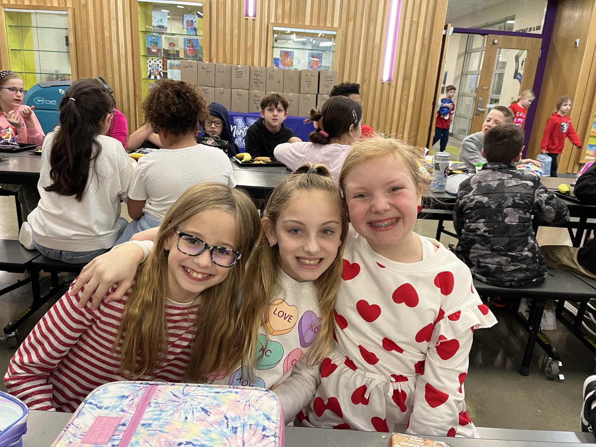 Fourth graders enjoying Valentine’s Day lunch! #wearenorthview