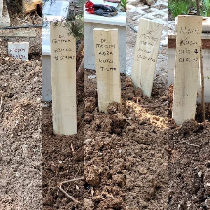 3 doktor kardeş yanyana:

Dr. Gültekin Kutlu
Dr. Meryem Büşra Kutlu
Dr. Mehmet Metin Kutlu

Allah yakınlarına sabır versin. Başımız sağ olsun.
