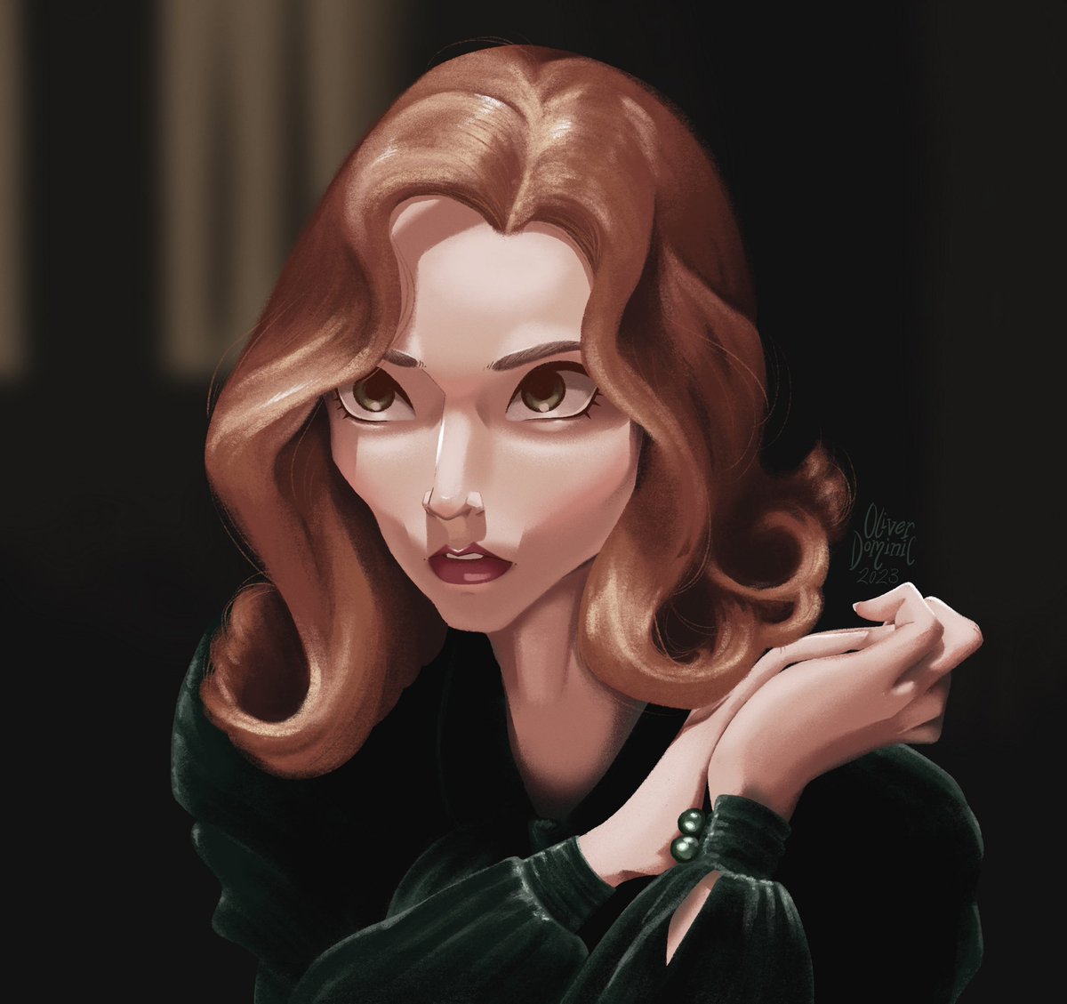 Did a study of Beth Harmon from the queen’s gambit. Love how the lighting came out #art #illustration