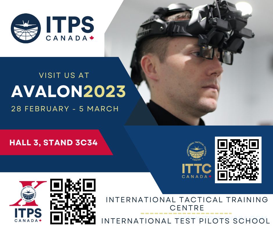 Stop by the ITTC booth at <a href="/AvalonAIA/">AVALON 2023</a> Australian International Airshow from 28 February – 5 March 2023 (Hall 3, 3C34).
Learn more about ITTC: ittc-canada.com #tacticaltraining #mixedreality #fighterpilot #military #Avalon