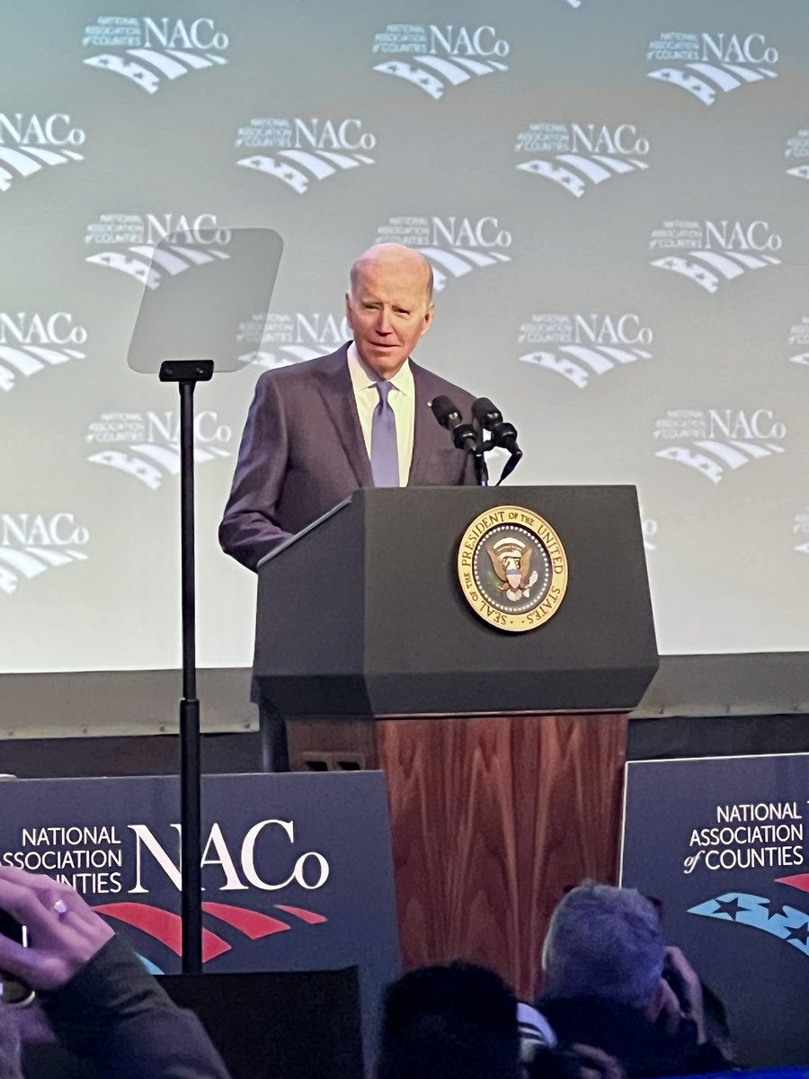 It was an honor to attend a lunch today with @POTUS at the 2023 National Association of Counties (@NACoTweets) Legislative Conference. As the president said, real wages are up. Food prices are down. Gas prices are down. Unemployment at a 50-year low. We are on the right track.