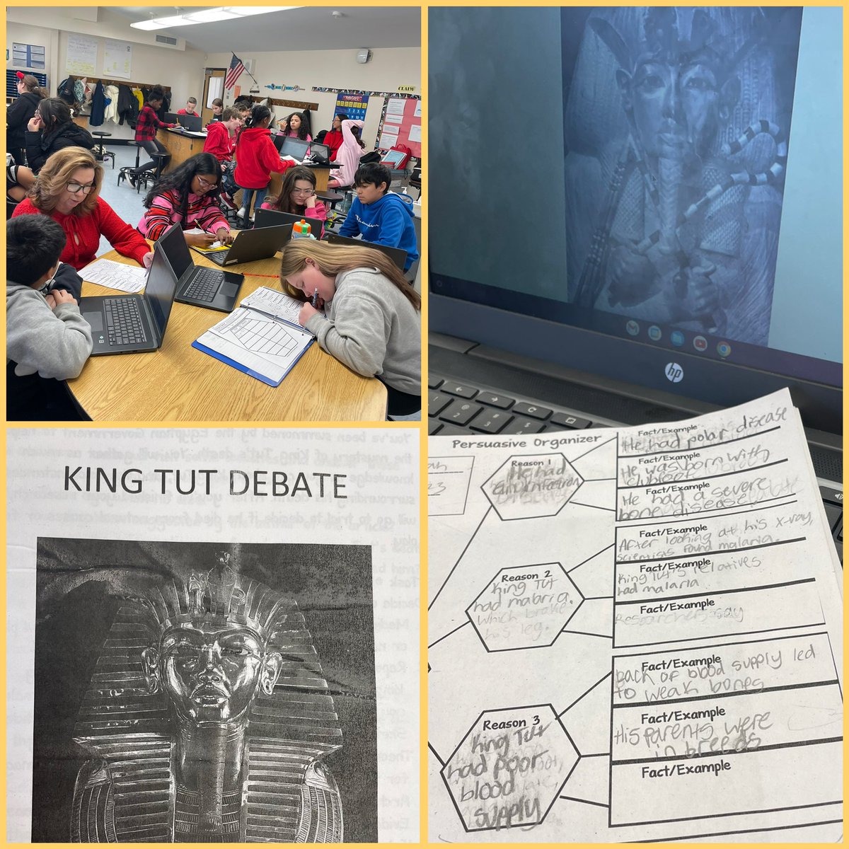 Was it natural causes or murder? Stay tuned as 6th grade Ss prepare for their King Tut debates! 🪦 <a href="/WHGWashington/">WHGW</a>