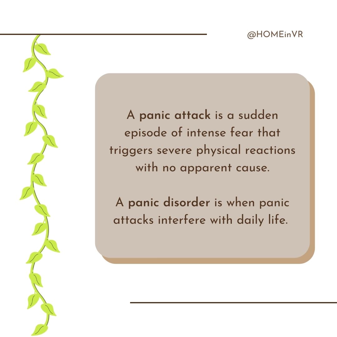 homeinvr's tweet photo. What is Panic Disorder? 

A panic disorder is when panic attacks interfere with daily life. 

To learn more about HOME, click the link in our bio!

#MentalHealth #MentalHealthAwareness #VR #VirtualReality #VRExperience #OculusQuest2 #Metaverse #PanicDisorder #HOME #HOMEinVR https://t.co/XiBHq19fBp