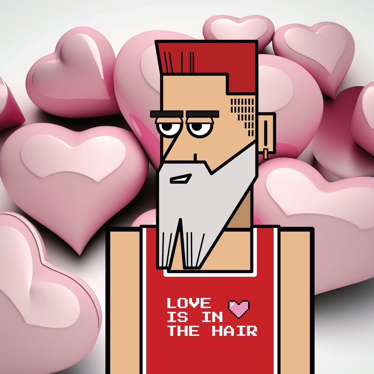Love is in the hair 💕Happy Valentine’s Day everyone. #bearded #ValentinesDay #love #NFTCommmunity