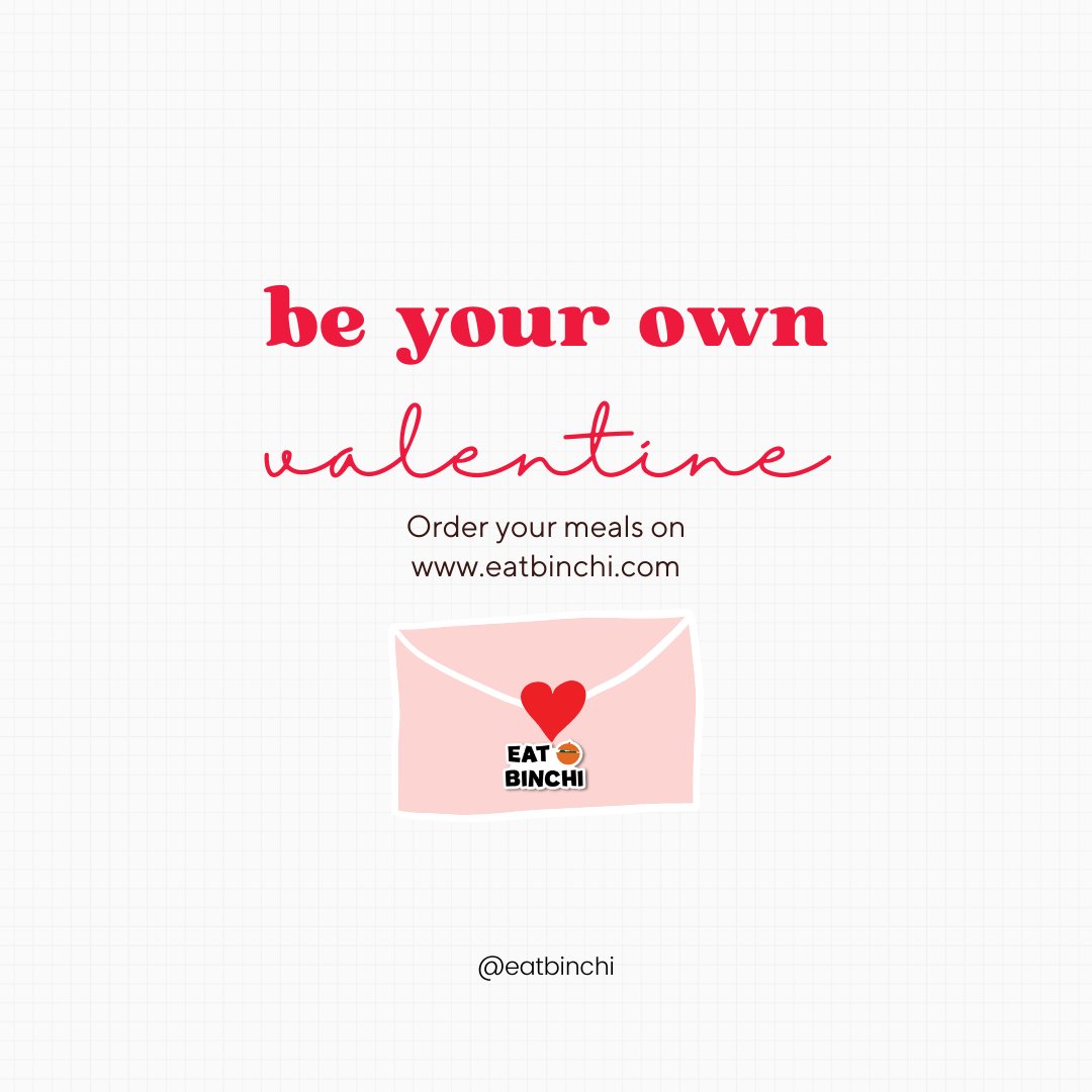 Impress yourself this valentine's day with a delicious meal from Eat Binchi! Treat yourself to a week off from cooking with our convenient and tasty meals. #BeYourOwnValentine #EatBinchi