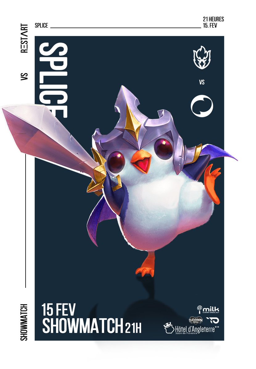 Rendez-vous dès ce soir pour le prochain showmatch à 21h ! 

Les joueurs présents seront 

<a href="/NumberToulou/">Toulou</a>
<a href="/RedswordGG/">RedSword</a>
<a href="/MiigTFT/">DSC Miig</a>
<a href="/SoFT_BaMBiX/">BaMBiX</a>

Rendez-vous sur cette chaîne Twitch pour y assister ! 

twitch.tv/restart_webtv 

#splicewithclass🤍💙