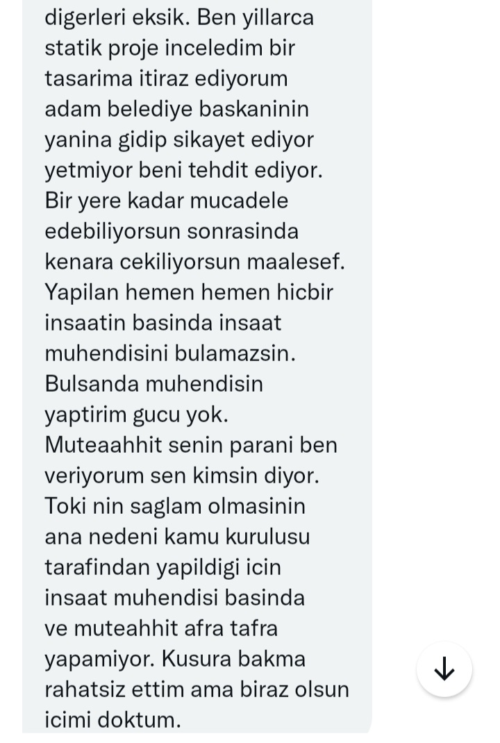 Az önce inşaat mühendisi bir arkadaşımızdan gelen hazin mesaj:

Ülkemizin hâl-i pür-melâli budur!