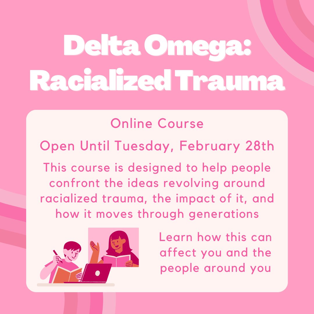 This course is designed to help people confront the ideas revolving around racialized trauma, the impact of it, and how it moves through generations. Learn how this can affect you and the people around you. Open until February 28th. Register here: iserve.wvu.edu/need/detail/?n…