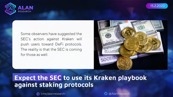 AlanResearch's tweet photo. 🚨U.S. #SEC targets #crypto 'staking' with #Kraken crackdown

Stay on top of #CryptoNews: FL @AlanResearch for updates . #NFT #cryptomarket https://t.co/Js2EPj7t37