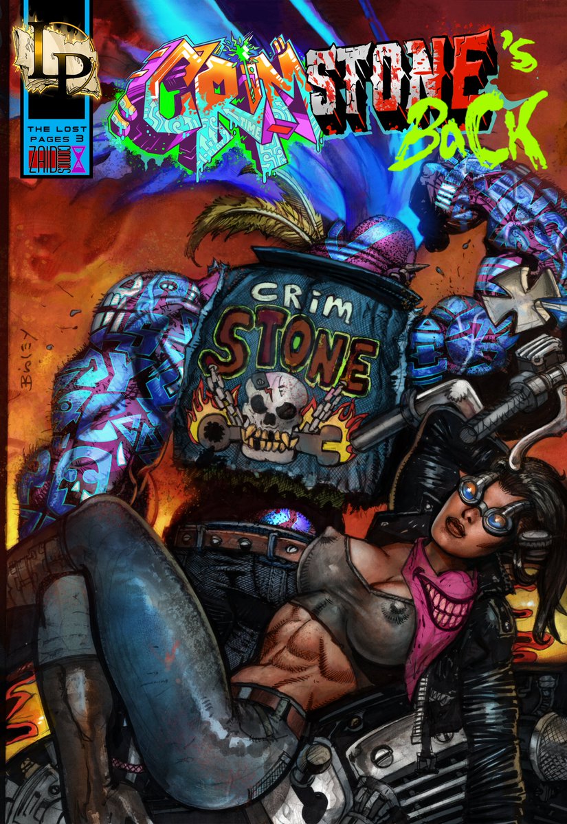 THE LOST PAGES 3 REVEAL! Comic Legend SIMON BISLEY brings the heat with our first ever Alternate cover! Inspired by Lobo's Back #1 THE BIZ brings Crim and Jazz to life in his Heavy Metal style! Grab a copy signed by The Biz when we launch this FRIDAY! indiegogo.com/projects/the-l…