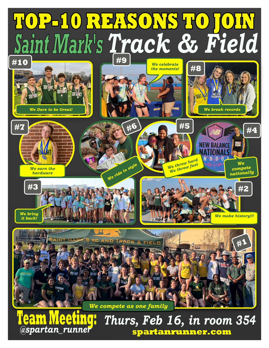 SMTF is back in 2023. Team meeting is Thursday after school in room 354! Come out in numbers! @saintmarkshs #DareToBeGreat #bringitback
