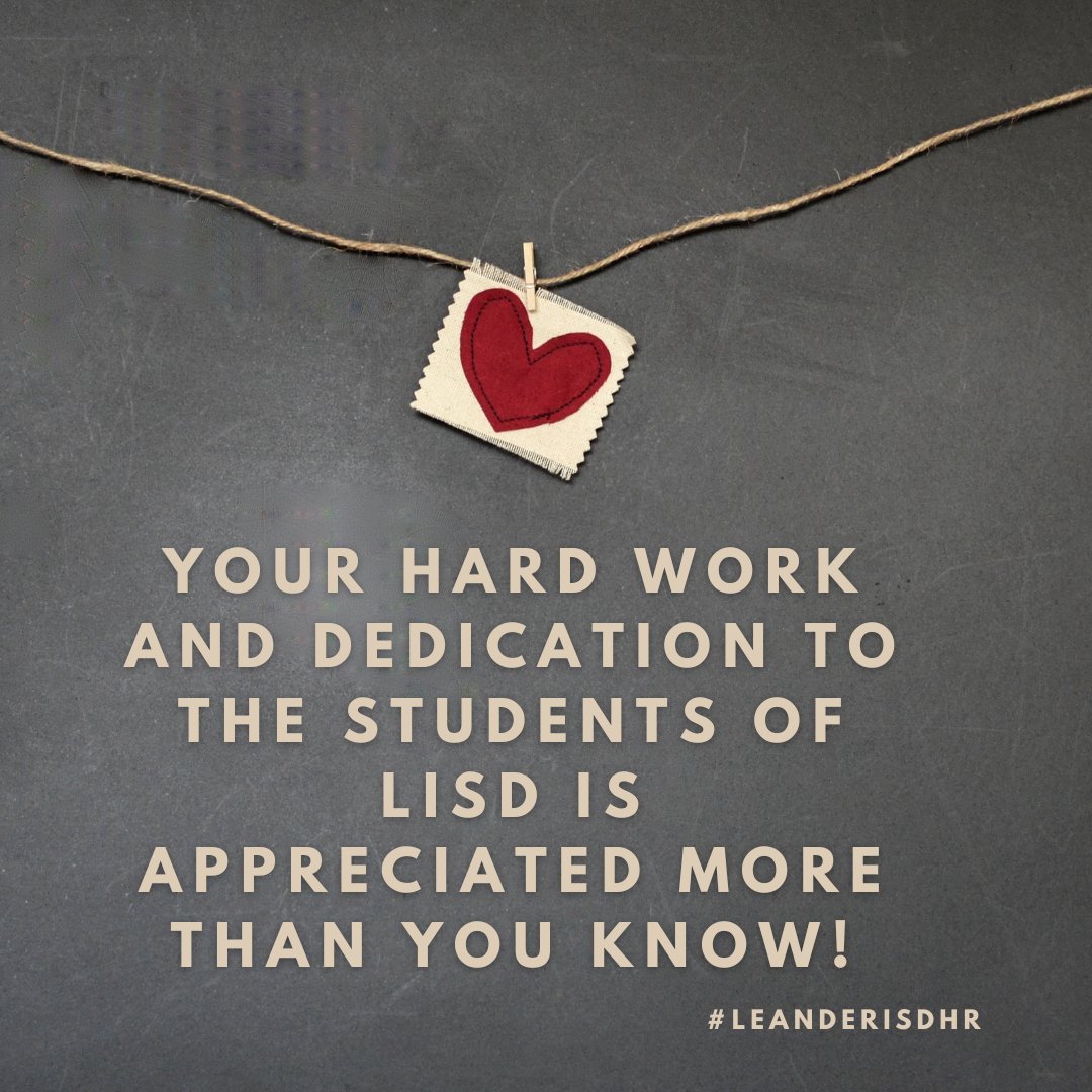 <a href="/LISDCareers/">Leander ISD HR</a> LOVES our <a href="/LeanderISD/">Leander ISD</a> family! Thank you for supporting ALL of our students everyday!! This video is for YOU!!  bit.ly/40ZkPiH