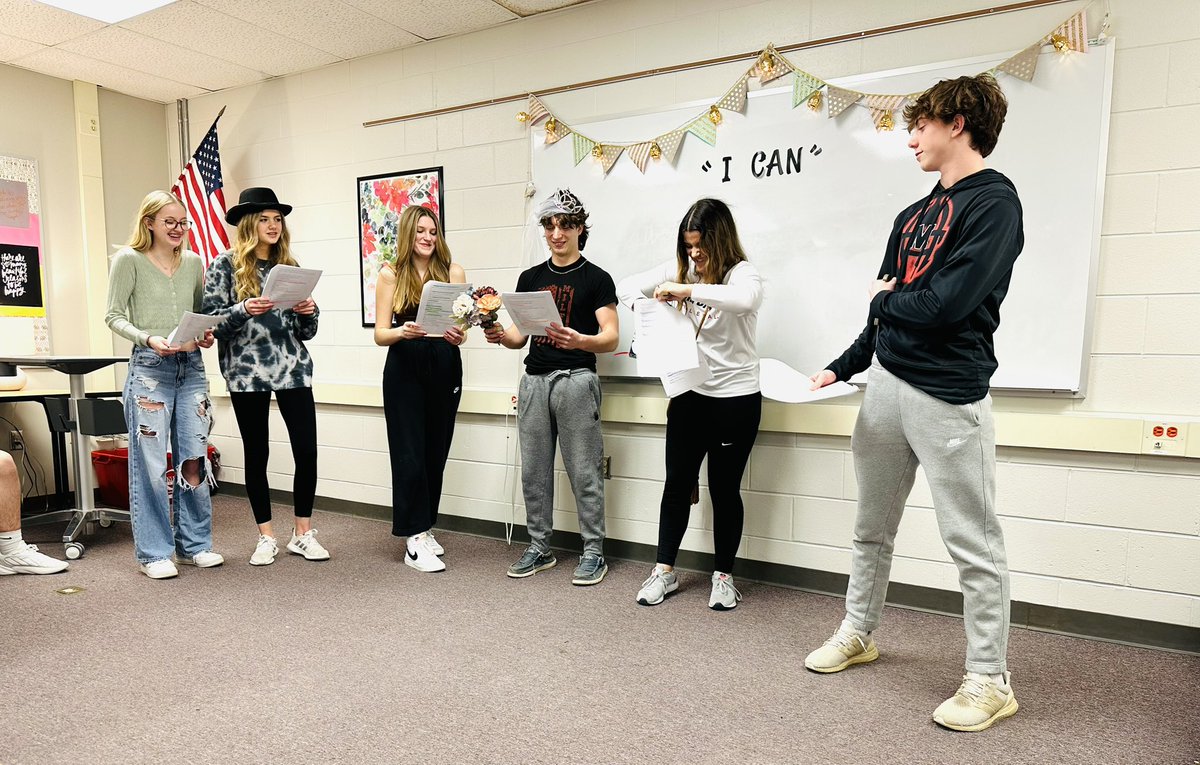 Proud English teacher moment = smiles, enthusiasm, collaboration, and laughs during a *once dreaded* Shakespeare unit! 🎭 @MilfordHsEagles