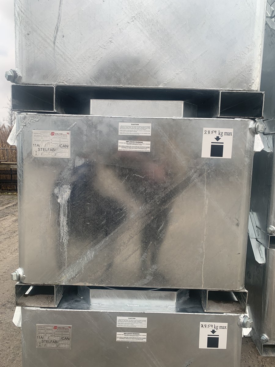 stelfab's tweet photo. Custom Designed Galvanized UN11A/X Certified IBC #ibc #galvanized #un11A #michelin #customtotes #metalibctotes #transportcanadacertified https://t.co/7dhlJ68ncT