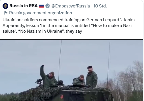 DietmarPichler1's tweet photo. Russian propaganda is not only evil, but also insanely stupid.

No, this is NOT a fake, this is what the Russian embassy in South Africa actually tweets... https://t.co/mCRYmYxWjf