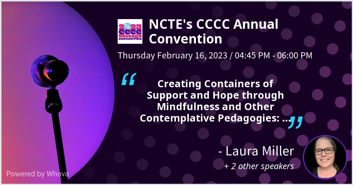 skurdoo's tweet photo. I am speaking at NCTE's CCCC Annual Convention. Please check out my talk if you're attending the event! #4C23 - via #Whova event app https://t.co/v6W5RwYoBQ