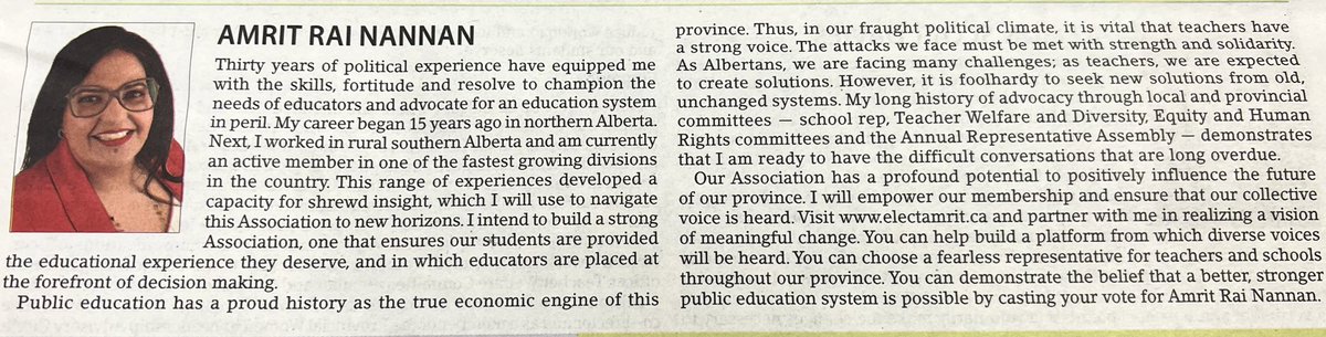 amritnannan's tweet photo. Extra Extra! Look who is in the newspaper. Look at all these fine faces running for office. Click on the picture to read my platform. #2023PECelection #PECection2023 #iamata https://t.co/pxX7WZkJ5o
