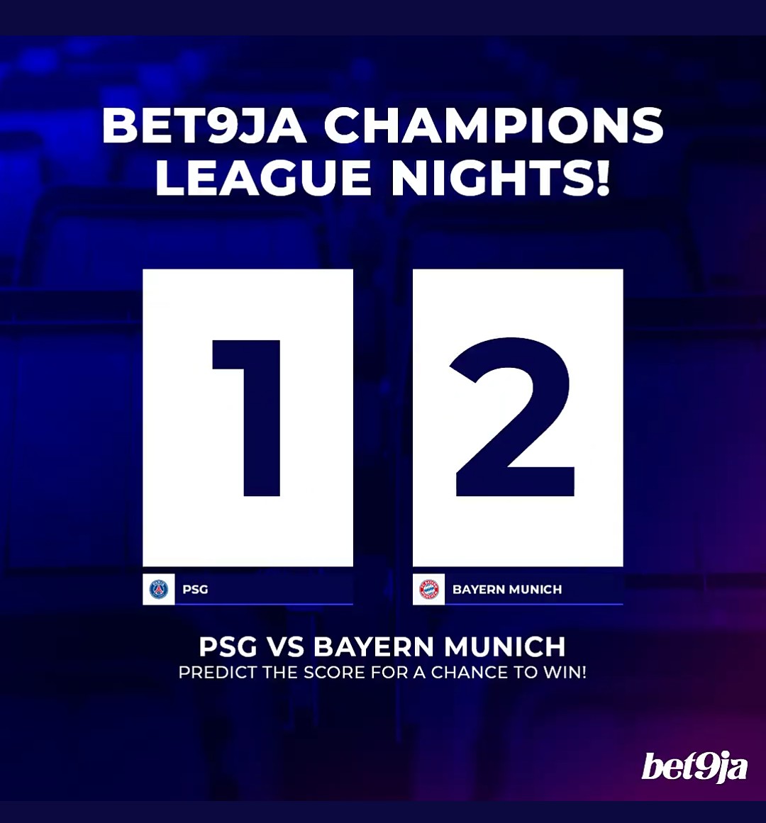 YoungAlaj5's tweet photo. @Bet9jaOfficial PSG 1-2 Munich https://t.co/artFsNZNpt